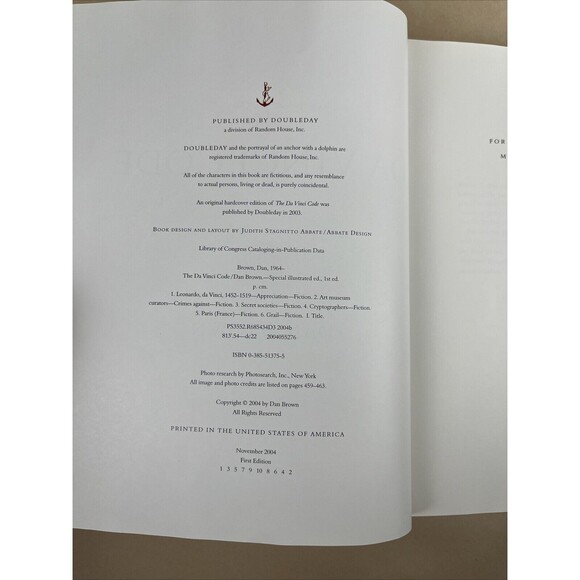 The Da Vinci Code: Special Illustrated Edition, Dan Brown, First Edition 2004 HC - Picture 5 of 7